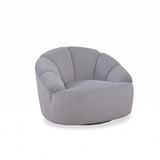Arm Chair Silver Fabric 360 Degree Swivel