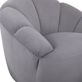Arm Chair Silver Fabric 360 Degree Swivel