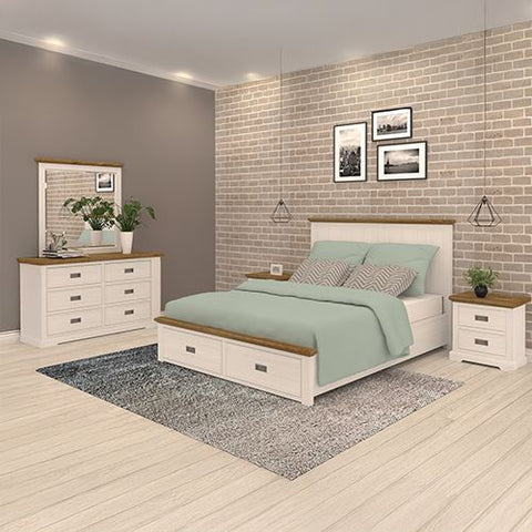 Storage Bedroom Suite Drawers Miami White Colour with Dresser in Queen
