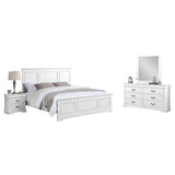 4 Pcs Bedroom Suite Solid MDF King White