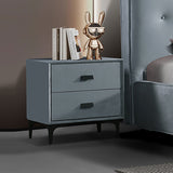 Estella Bedside Table MDF Construction Fabric Upholstery Iron Feet