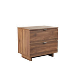 Bedside Table with Melamine Finishing Slim Metal Handles Nightstand