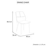 6x Dining Chair Brown Faux Leather Upholstered Seat Powder Coated Iron Legs