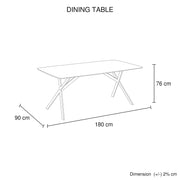 Dining Table Rectangular Shape White Sintered Stone Top Powder Coated Iron Legs