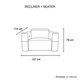 1 Seater Fabric Power Recliner with Power Headrest & Zero-Wall Design