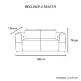 2 Seater Fabric Power Recliner with Power Headrest & Zero-Wall Design