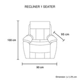 1 Seater Top Grain Leather Electric Recliner Sofa