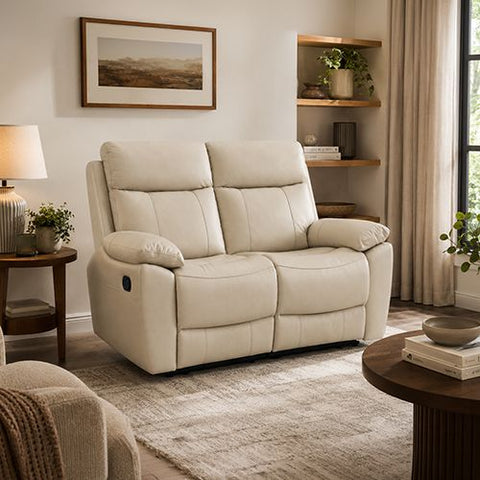 2 Seater Top Grain Leather Electric Recliner Sofa
