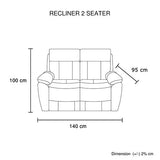 2 Seater Top Grain Leather Electric Recliner Sofa