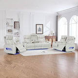3+2+1 Seater Power Recliner Sofa Set with LED Light In Grey