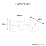 Fabric Electric Recliner Grey Chaise Sofa with Storage