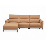 Top Grain Leather Electric Recliner Chaise Sofa with Storage