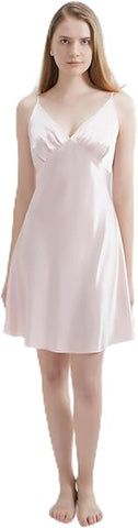 Silk Chemise - Pink, Medium - Luxurious Silk Chemise for Women Sleepwear - Soft, Lightweight & Elegant