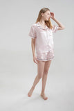 Silk Short Pyjama Set - Pink, Medium - Soft & Luxurious Sleepwear for Relaxation - Breathable Comfort for Restful Nights