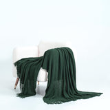 Gioia Casa Micro Plush Knitted Woven Throw Blanket - Forest