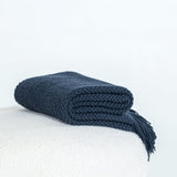 Gioia Casa Micro Plush Knitted Woven Throw Blanket - Navy