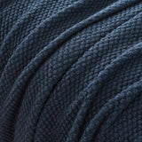 Gioia Casa Micro Plush Knitted Woven Throw Blanket - Navy