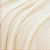 Gioia Casa Micro Plush Knitted Woven Throw Blanket - Snow