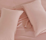 Vintage Washed Microfibre Quilt Cover Set (Pink, Single)
