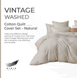Gioia Casa 100% Cotton Vintage Washed Bed Quilt Cover Set (2Pcs) - Natural - Single