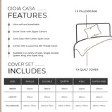 Gioia Casa 100% Cotton Vintage Washed Bed Quilt Cover Set (2Pcs) - Natural - Single