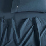 Gioia Casa Vintage Washed 100% Cotton Sheet Set with 1 Pillowcases - Dark Indigo -Single