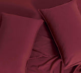 Vintage Washed Microfibre Sheet Set (Burgundy, Single)