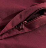 Vintage Washed Microfibre Quilt Cover Set (Burgundy, Double)