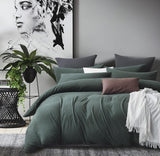 Gioia Casa 100% Jersey Cotton Quilt Cover Set - Green - Double