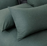 Gioia Casa 100% Jersey Cotton Quilt Cover Set - Green - Double