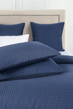 CleverPolly 100% Premium Waffle Microfibre Quilt Cover Set (3Pcs) - Indigo - Double