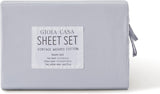 Gioia Casa Vintage Washed 100% Cotton Sheet Set with 2 Pillowcases - Silver - Double