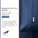 Gioia Casa Bamboo Cotton Blend All Season Bedding Set - Navy Blue - Queen Size
