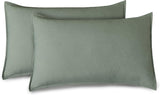 CleverPolly Vintage Washed Microfibre Quilt Cover Set (3Pcs) - Khaki Green - Queen Size