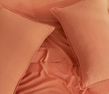 CleverPolly Vintage Washed Microfibre Quilt Cover Set (3Pcs) - Terracotta - Queen Size