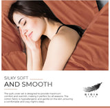 Gioia Casa 100% Cotton Vintage Washed Bed Quilt Cover Set (3Pcs) - Brick - King Size