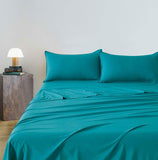 Vintage Washed Microfibre Sheet Set (Teal, King Single)