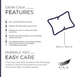 Gioia Casa Luxury Pillowcase - 100% Pure Mulberry Silk on Both Sides - Navy