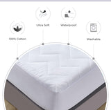 Gioia Casa 100% Ultra-Soft Cotton Quilted Anti-Microbial Mattress Cover Protector - Super King Size