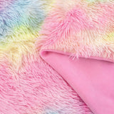 Gioia Casa Double Sided Faux Fur Shaggy Throw Blanket - Rainbow