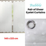 Bubble White Pair of Sheer Eyelet Curtains 140 x 223cm
