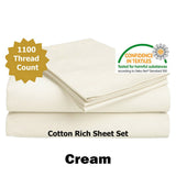 Luxury Living 1100TC Cotton Rich Sheet Set Cream King In Australia - Darrahopens