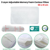 Hotel Living Adjustable 3-Layer Memory Foam Contour Pillow 41x66cm