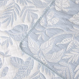 Bianca Laurieton Blue Jacquard Botanical Bedspread Set King