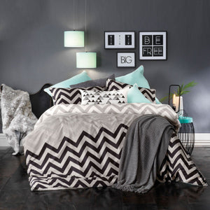 Chester Grey Quilt Cover Set KING