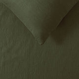100% Linen Olive Quilt Cover Set Double
