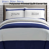 Big Sleep Yours Mine Navy Quilt Cover Set Double