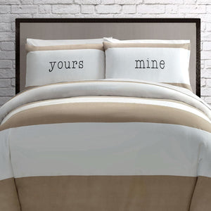 Big Sleep Yours Mine Neutral Quilt Cover Set Single