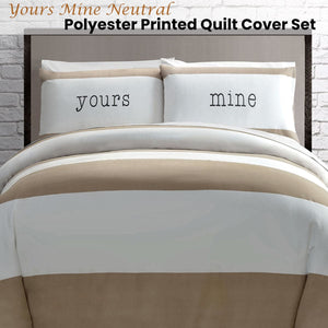 Big Sleep Yours Mine Neutral Quilt Cover Set Single