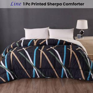 Ramesses Line 1 Pc Printed Sherpa Comforter Queen